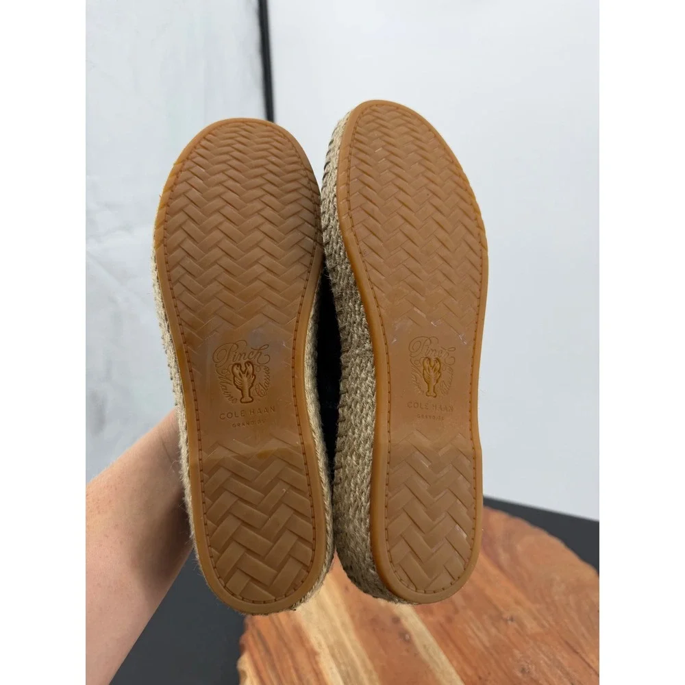 Cole Haan Pinch Maine Cloudfeel Espadrille sz 8 Navy Blue Leather Slip On Flat